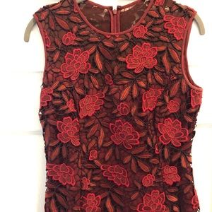 Red floral sheath dress Size 4